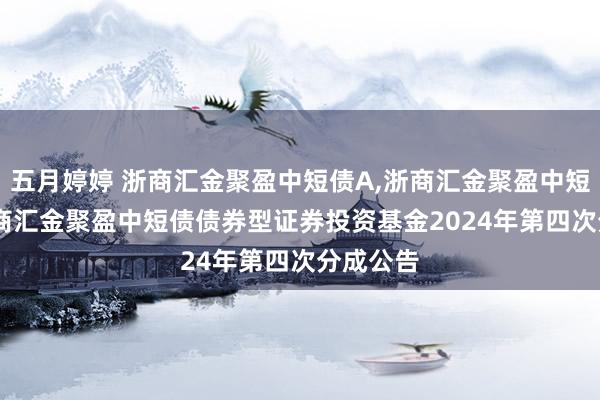 五月婷婷 浙商汇金聚盈中短债A,浙商汇金聚盈中短债C: 浙商汇金聚盈中短债债券型证券投资基金2024年第四次分成公告