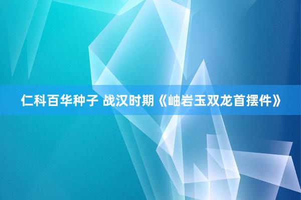 仁科百华种子 战汉时期《岫岩玉双龙首摆件》