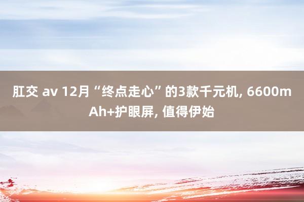 肛交 av 12月“终点走心”的3款千元机， 6600mAh+护眼屏， 值得伊始