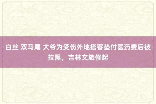 白丝 双马尾 大爷为受伤外地搭客垫付医药费后被拉黑，吉林文旅修起
