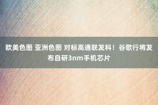 欧美色图 亚洲色图 对标高通联发科！谷歌行将发布自研3nm手机芯片