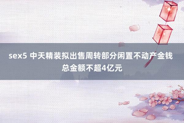 sex5 中天精装拟出售周转部分闲置不动产金钱 总金额不超4亿元
