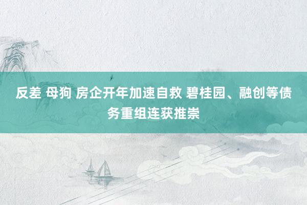 反差 母狗 房企开年加速自救 碧桂园、融创等债务重组连获推崇