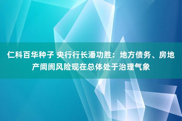 仁科百华种子 央行行长潘功胜：地方债务、房地产阛阓风险现在总体处于治理气象