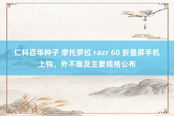 仁科百华种子 摩托罗拉 razr 60 折叠屏手机上钩，外不雅及主要规格公布