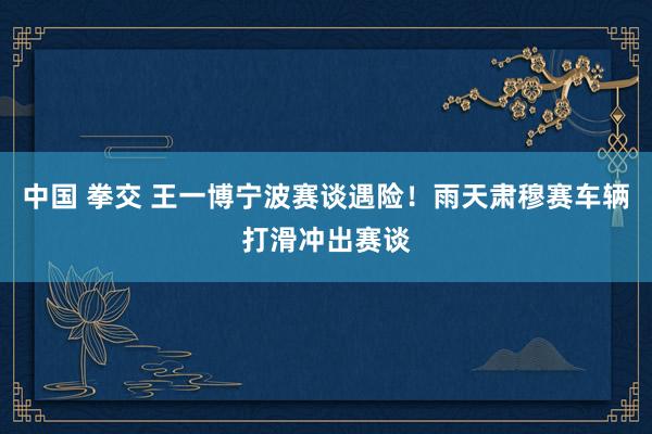 中国 拳交 王一博宁波赛谈遇险！雨天肃穆赛车辆打滑冲出赛谈