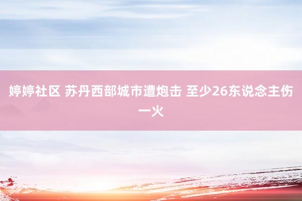 婷婷社区 苏丹西部城市遭炮击 至少26东说念主伤一火