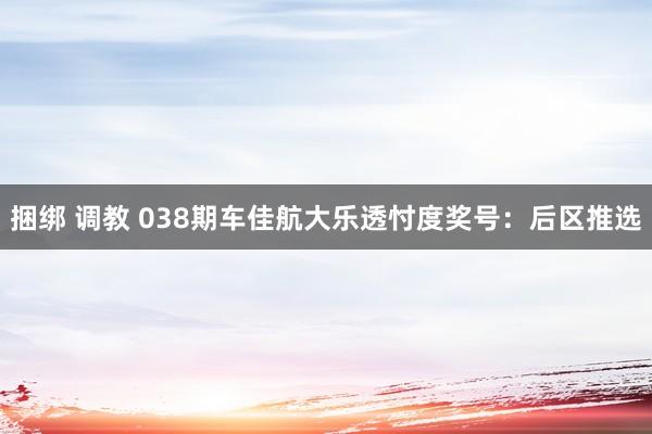 捆绑 调教 038期车佳航大乐透忖度奖号：后区推选