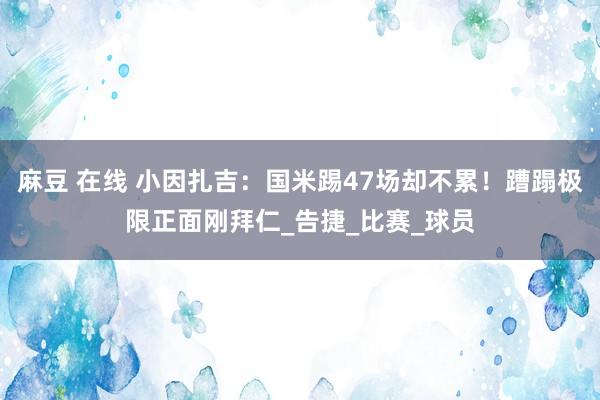 麻豆 在线 小因扎吉：国米踢47场却不累！蹧蹋极限正面刚拜仁_告捷_比赛_球员
