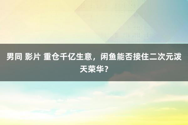 男同 影片 重仓千亿生意，闲鱼能否接住二次元泼天荣华？