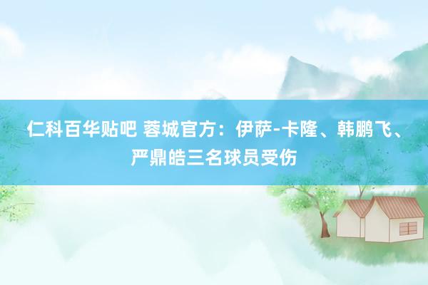 仁科百华贴吧 蓉城官方：伊萨-卡隆、韩鹏飞、严鼎皓三名球员受伤