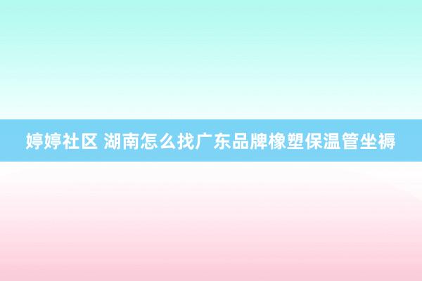 婷婷社区 湖南怎么找广东品牌橡塑保温管坐褥