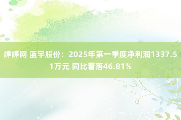 婷婷网 蓝宇股份：2025年第一季度净利润1337.51万元 同比着落46.81%