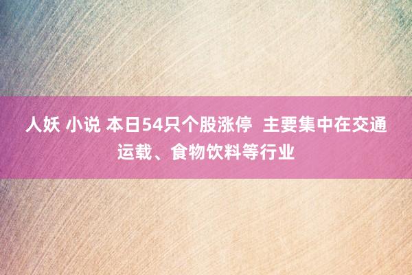人妖 小说 本日54只个股涨停  主要集中在交通运载、食物饮料等行业