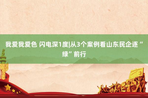 我爱我爱色 闪电深1度|从3个案例看山东民企逐“绿”前行