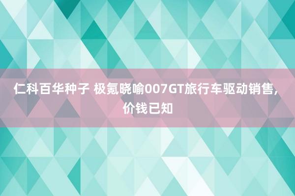 仁科百华种子 极氪晓喻007GT旅行车驱动销售， 价钱已知