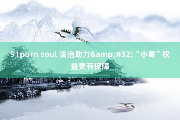 91porn soul 法治助力&#32;“小哥”权益更有保障